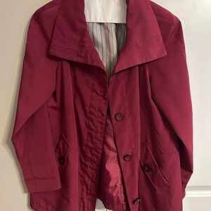 Croft & Barrow Women's Deep Red Trench Coat